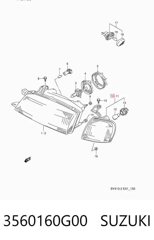 Pisca-pisca direito 3560160G00 Suzuki