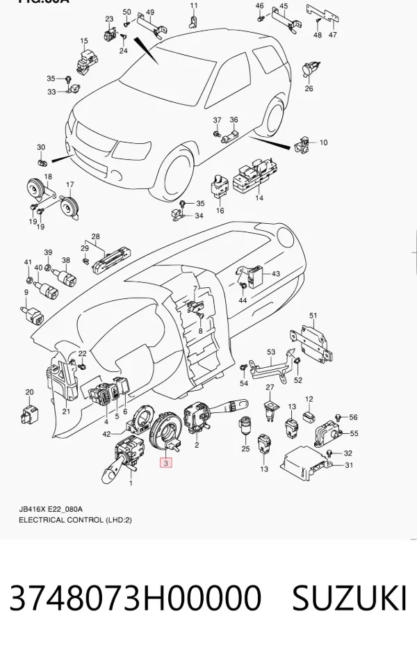 Anel AIRBAG de contato, cabo plano do volante Suzuki Grand Vitara JB