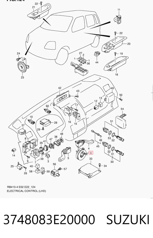 Anel AIRBAG de contato, cabo plano do volante Suzuki Ignis II