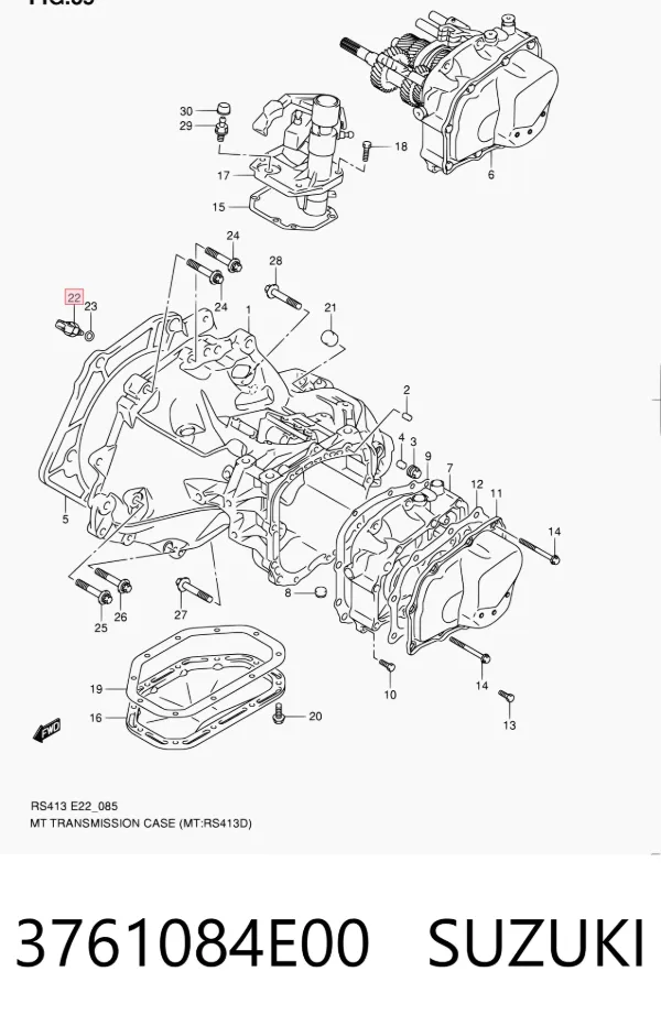 Sensor de ativação das luzes de marcha à ré 3761084E00 Suzuki