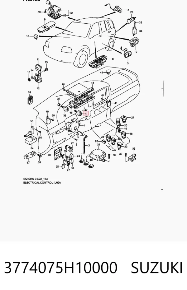 Sensor de ativação do sinal de parada 3774075H10000 Suzuki