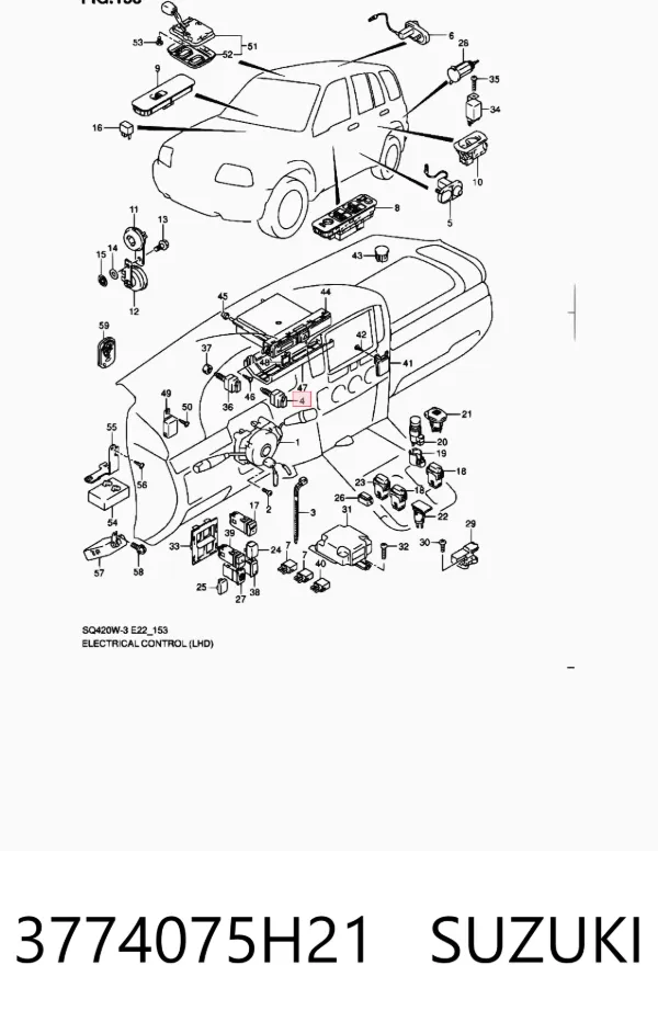 Sensor de ativação do sinal de parada 3774075H21 Suzuki