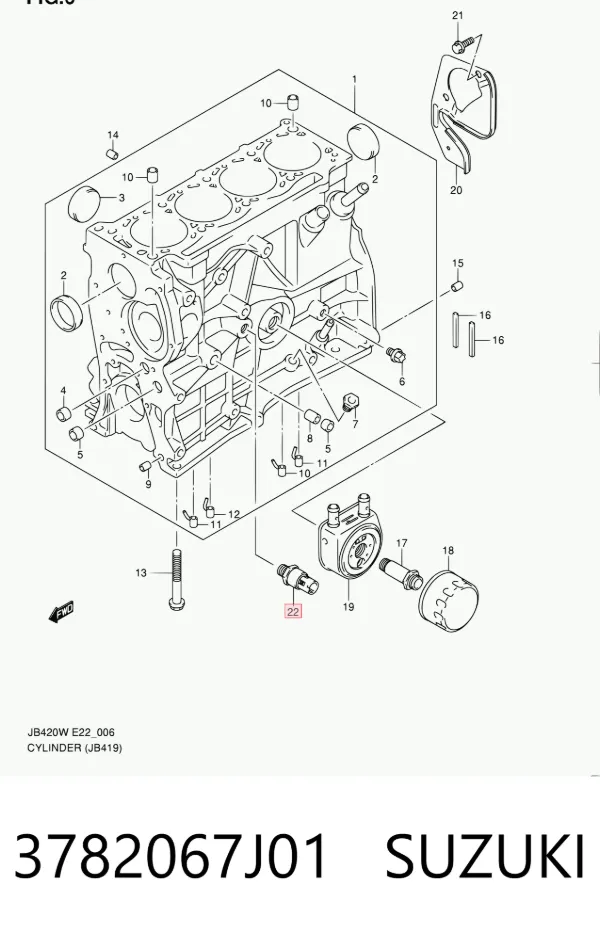 Sensor de pressão de óleo 3782067J01 Suzuki