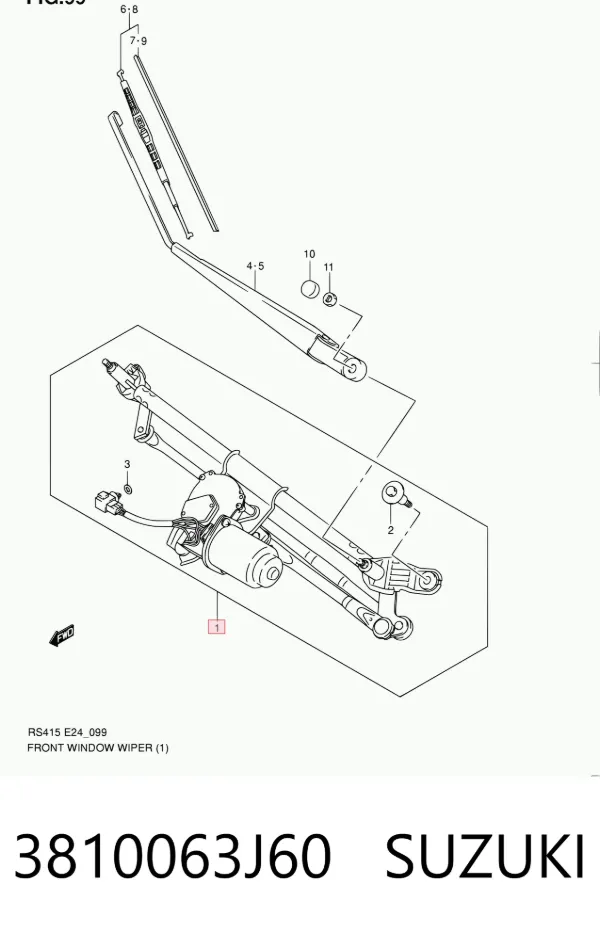 Trapézio de limpador pára-brisas Suzuki Swift III