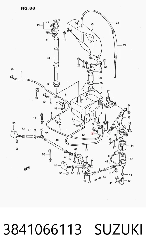 Bomba de motor de fluido para lavador de vidro dianteiro 3841066113 Suzuki