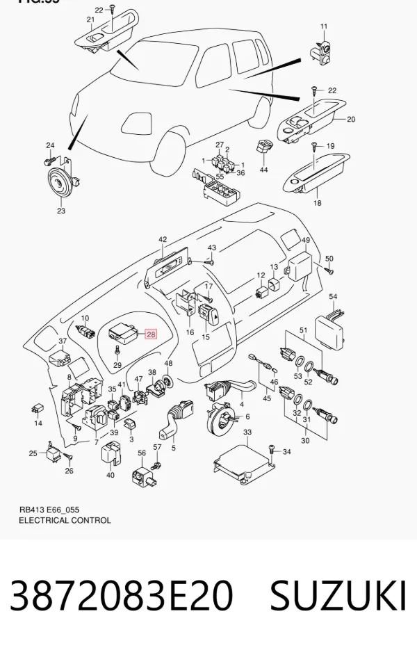 Unidade de controlo de reforçador elétrico do volante 3872083E20 Suzuki