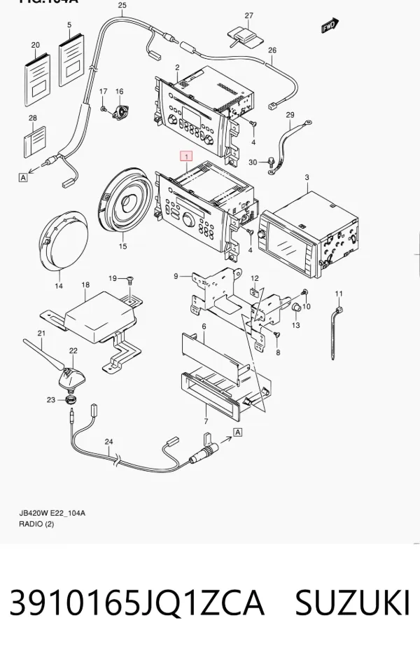 Aparelhagem de som (rádio AM/FM) Suzuki Grand Vitara JB