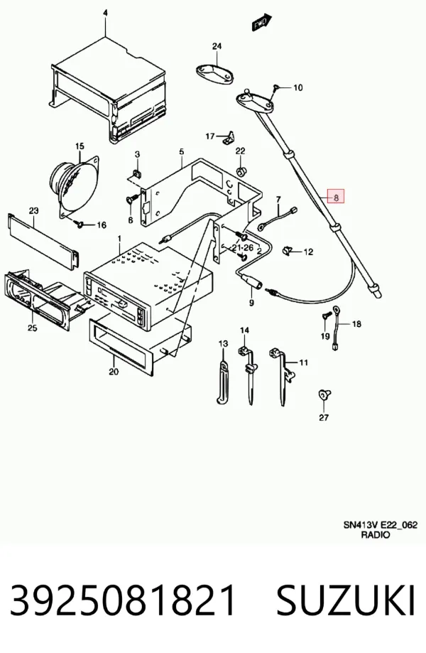 Antena 3925081821 Suzuki
