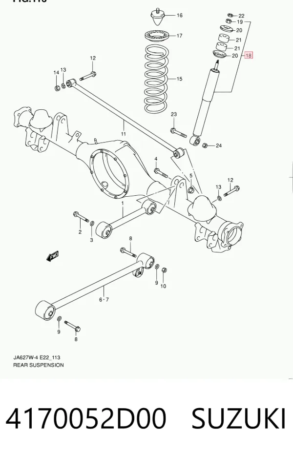 Amortecedor traseiro 4170052D00 Suzuki
