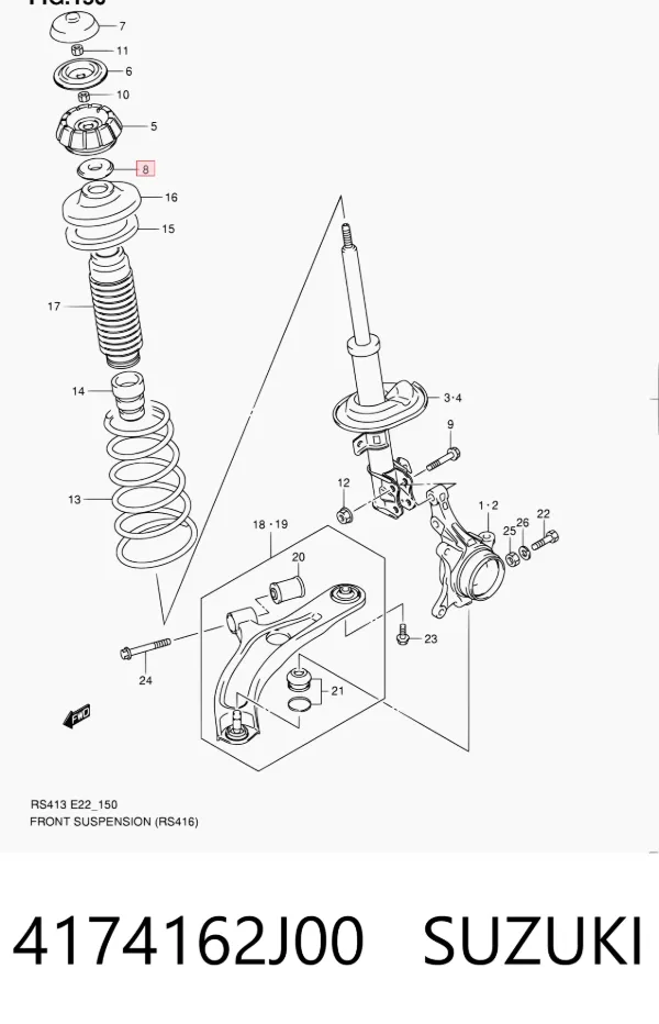 Rolamento de suporte do amortecedor dianteiro 4174162J00 Suzuki