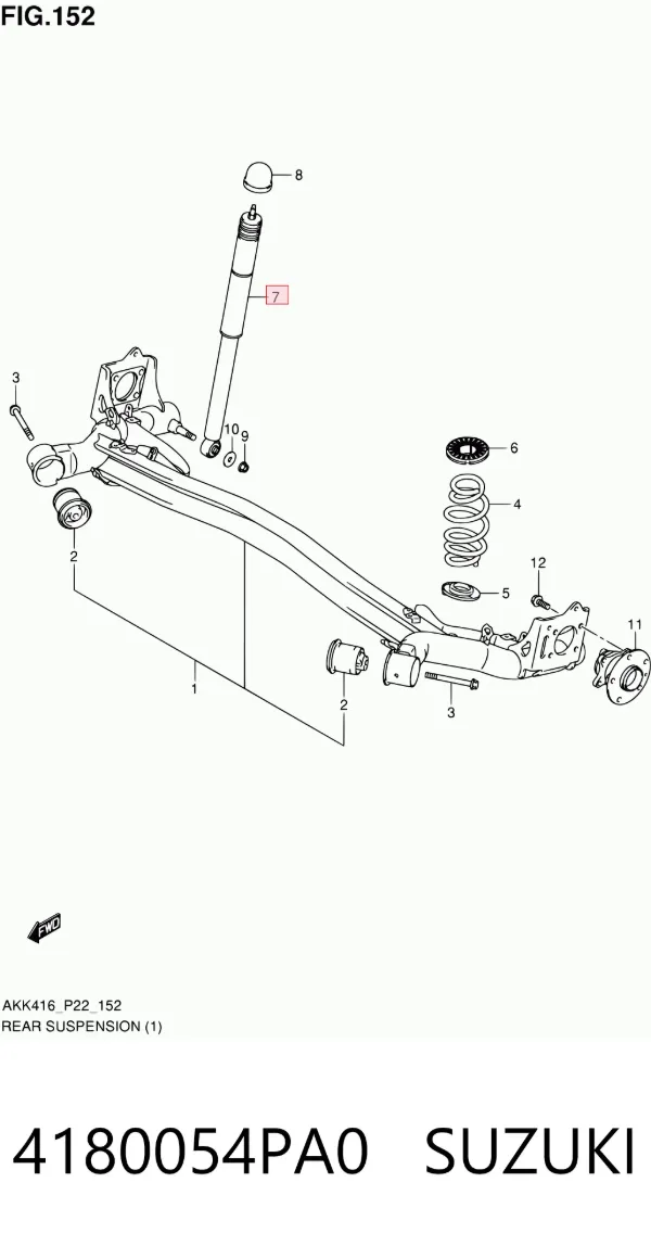 Amortecedor traseiro 4180054PA0 Suzuki