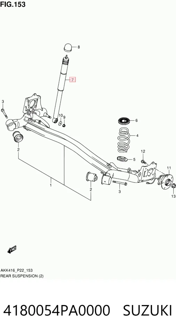 Amortecedor traseiro 4180054PA0000 Suzuki
