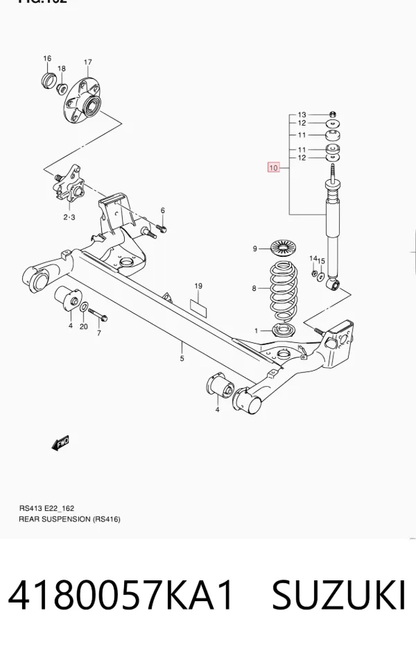 Amortecedor traseiro 4180057KA1 Suzuki