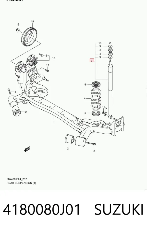 Amortecedor traseiro 4180080J01 Suzuki