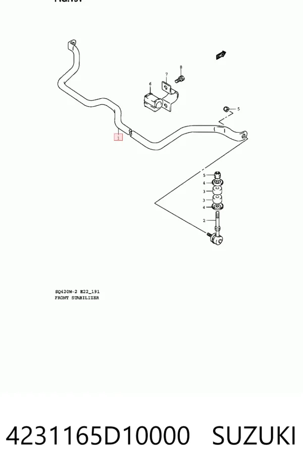 Estabilizador dianteiro 4231165D10000 Suzuki
