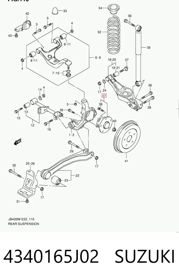 Cubo dianteiro 4340165J02 Suzuki