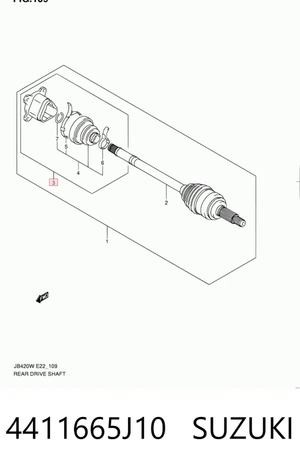 Junta homocinética interna traseira 4411665J10 Suzuki