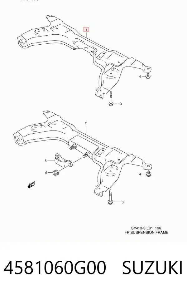 Viga de suspensão dianteira (plataforma veicular) 4581060G00 Suzuki