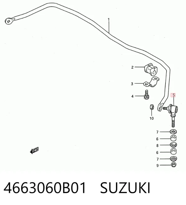 Montante de estabilizador dianteiro 4663060B01 Suzuki
