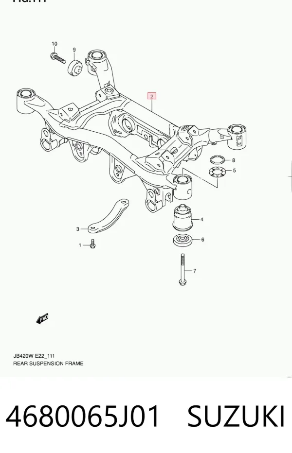 Viga de suspensão traseira (plataforma veicular) Suzuki Grand Vitara JB