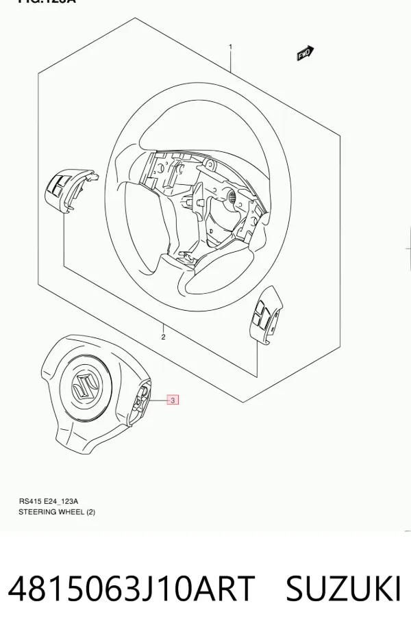 Cinto de segurança (AIRBAG) de condutor 4815063J10ART Suzuki
