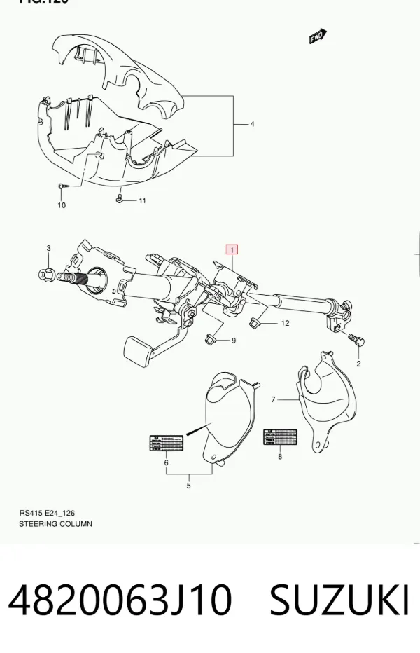 Coluna da direção 4820063J10 Suzuki