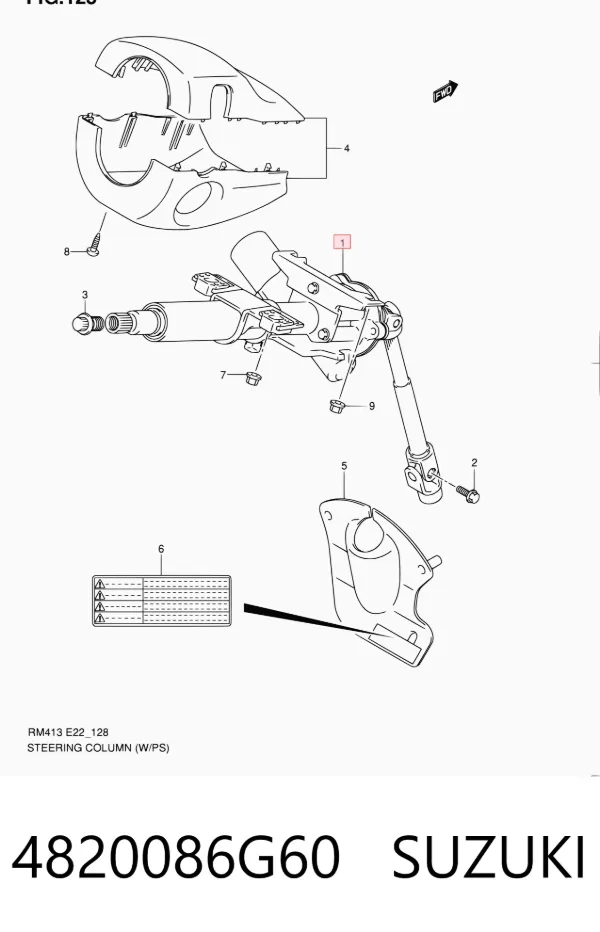Coluna da direção 4820086G60 Suzuki