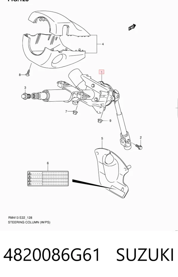 Coluna da direção 4820086G61 Suzuki