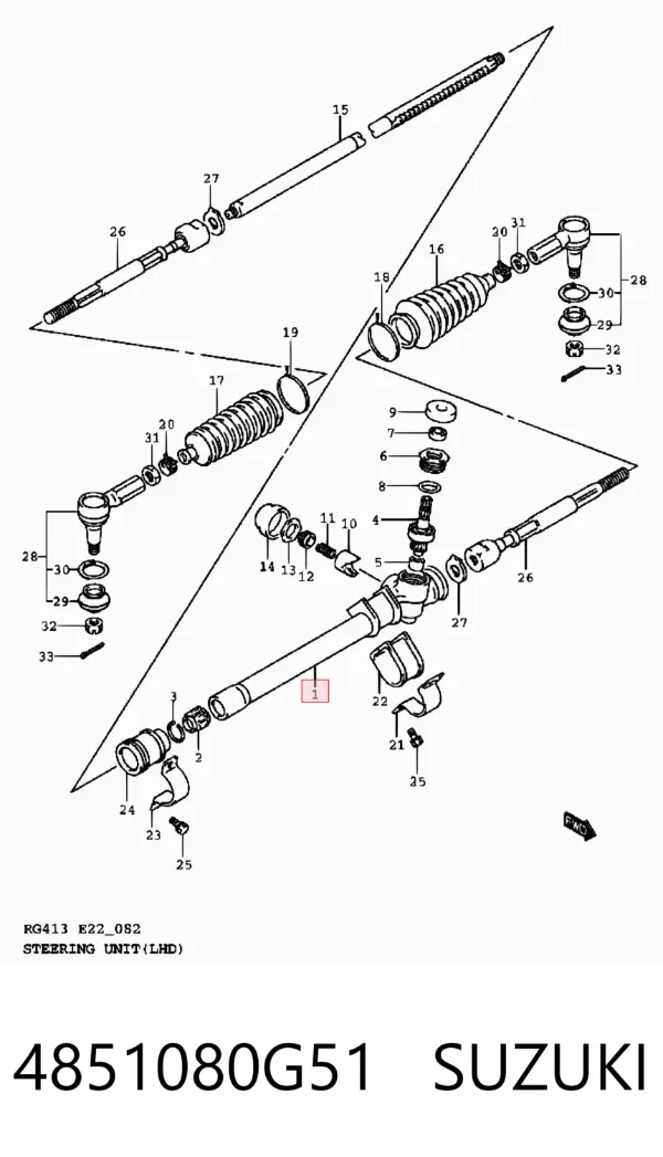Cremalheira da direção 4851080G51 Suzuki