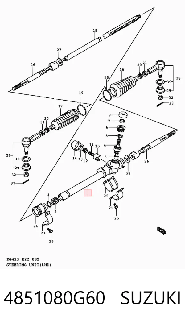 Cremalheira da direção 4851080G60 Suzuki