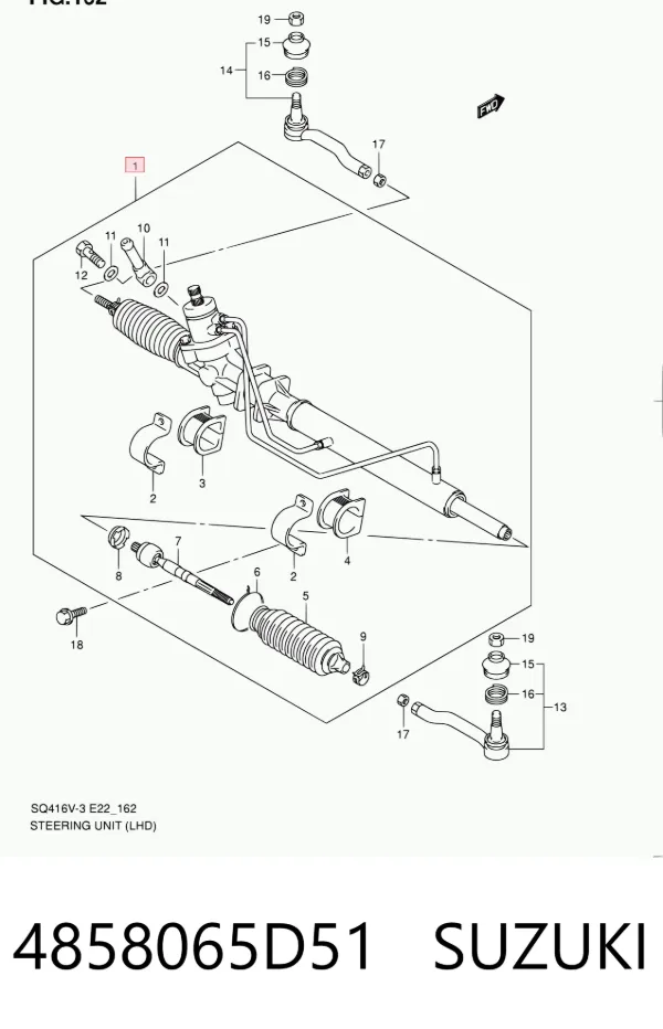 Cremalheira da direção 4858065D51 Suzuki