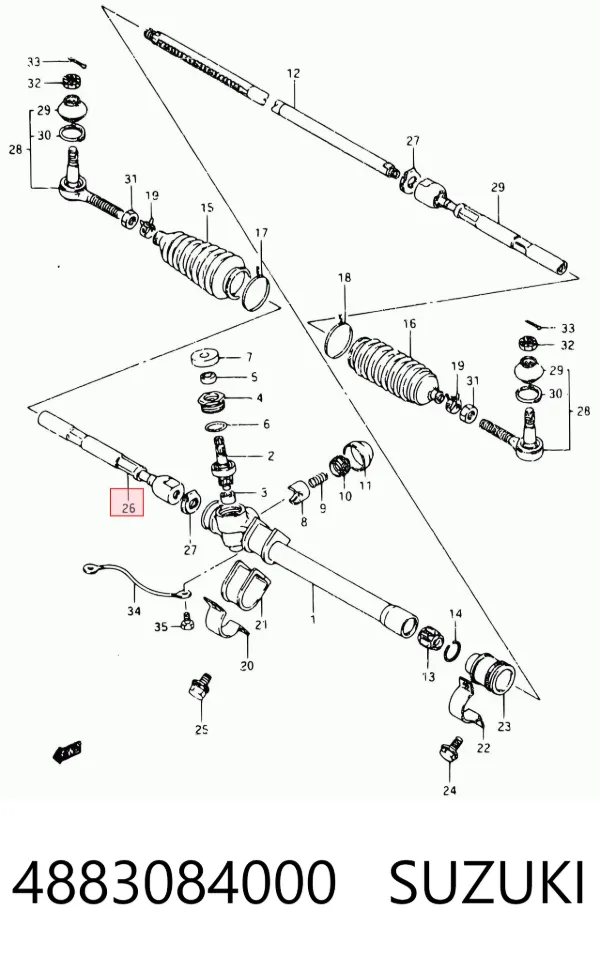 Tração de direção 4883084000 Suzuki