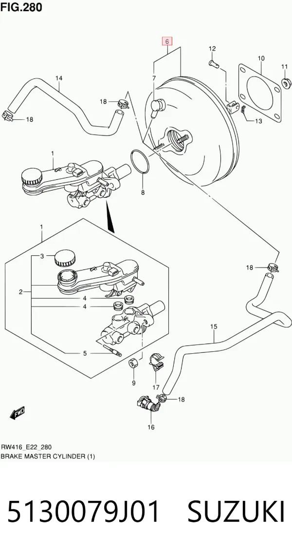 Reforçador dos freios a vácuo Suzuki SX4 GY