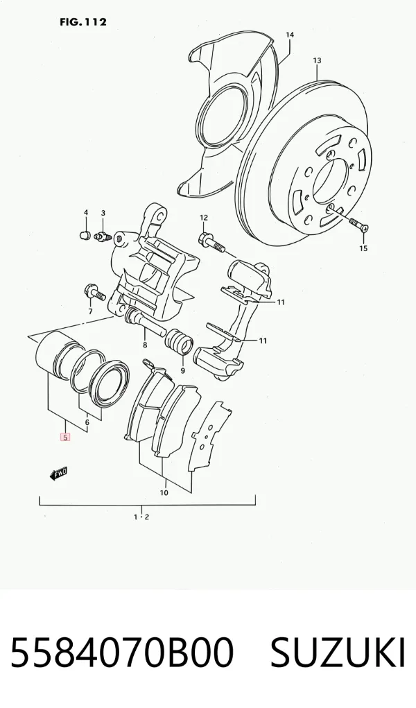 Kit de reparação de suporte do freio dianteiro 5584070B00 Suzuki