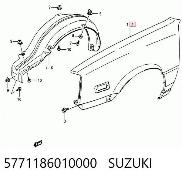 Pára-lama dianteiro esquerdo Suzuki Swift I