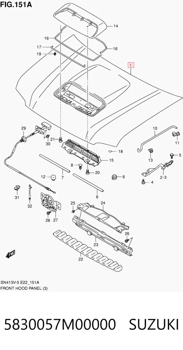 Capota 5830057M00000 Suzuki