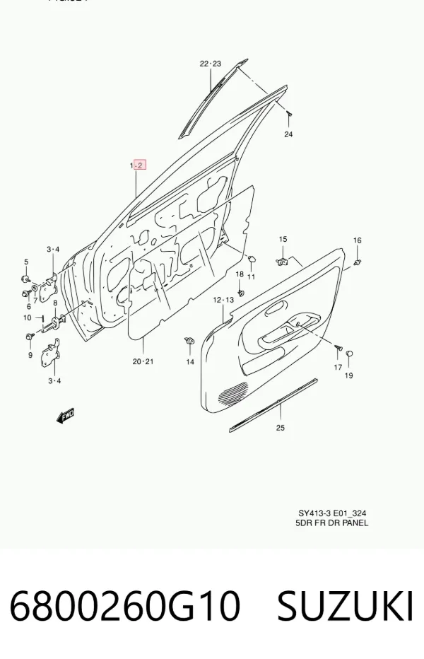 Porta dianteira esquerda Suzuki Baleno EG