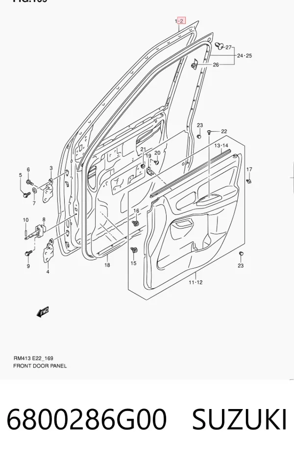 Porta dianteira esquerda 6800286G00 Suzuki