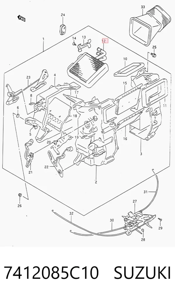 Radiador de forno (de aquecedor) 7412085C10 Suzuki