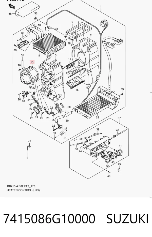 Motor de ventilador de forno (de aquecedor de salão) Suzuki Ignis II