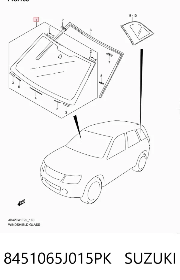 Pára-brisas 8451065J015PK Suzuki
