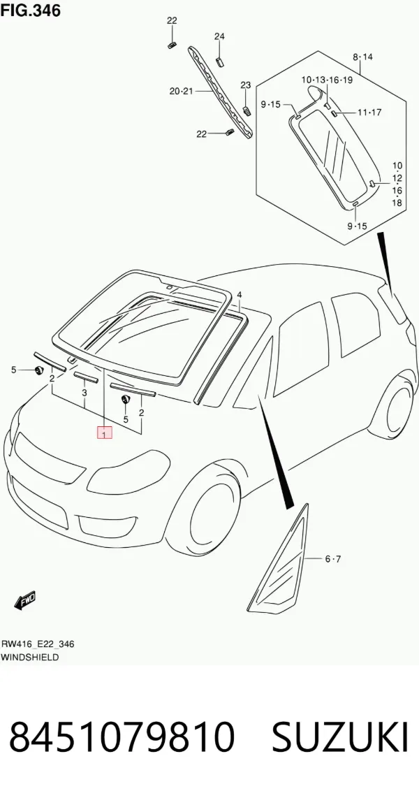 Pára-brisas 8451079810 Suzuki