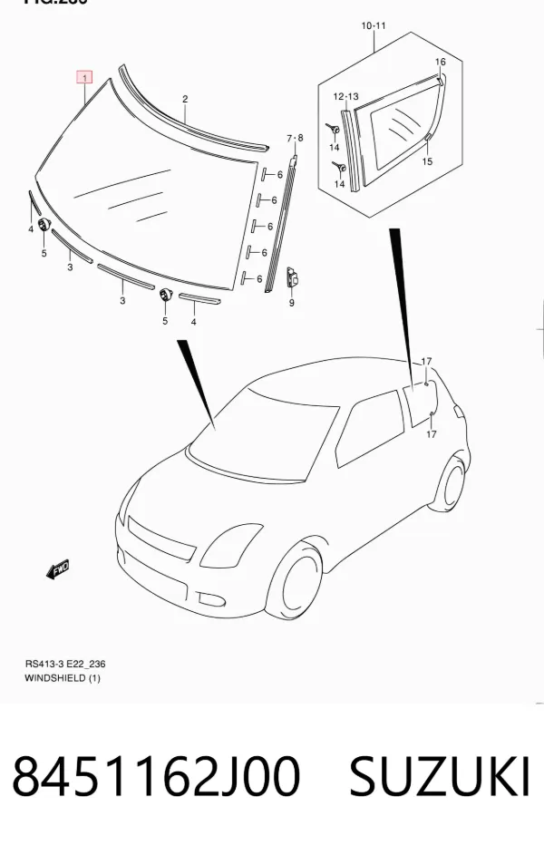 Pára-brisas Suzuki Swift III