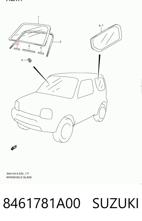 Pára-brisas 8461781A00 Suzuki
