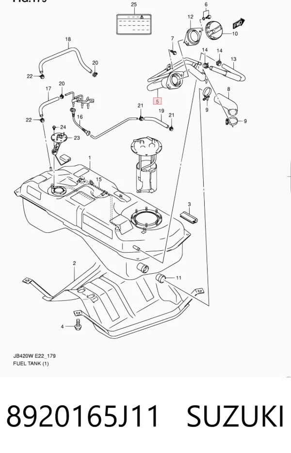 Gargalo de enchimento do tanque de combustível 8920165J11 Suzuki
