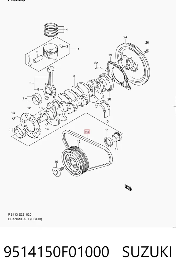 Correia dos conjuntos de transmissão 9514150F01000 Suzuki