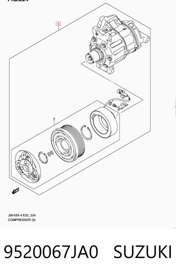 Compressor de aparelho de ar condicionado 9520067JA0 Suzuki