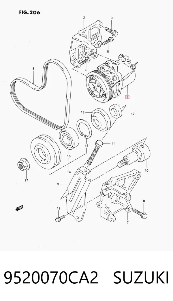 Compressor de aparelho de ar condicionado 9520070CA2 Suzuki