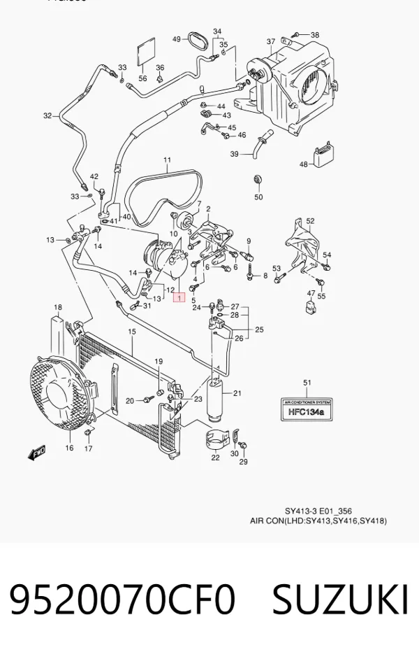 Compressor de aparelho de ar condicionado 9520070CF0 Suzuki