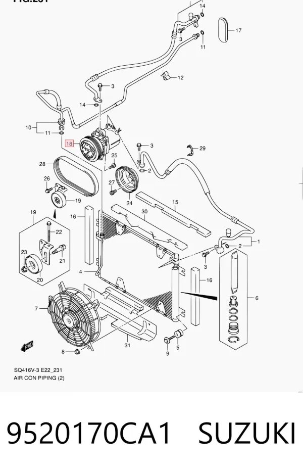 Compressor de aparelho de ar condicionado 9520170CA1 Suzuki
